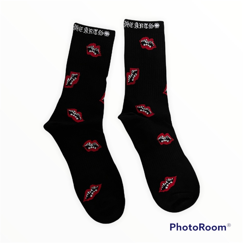 Pair new Chrome heart sock